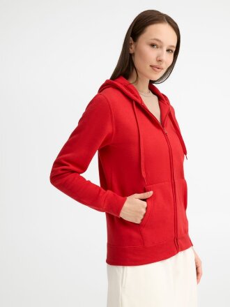 Толстовка женская на молнии с капюшоном Seven Women, красная Толстовка женская на молнии с капюшоном Seven Women, красная