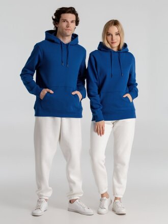 Толстовка с капюшоном унисекс King, ярко-синяя Толстовка с капюшоном унисекс King, ярко-синяя