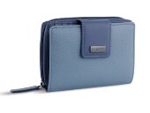 Кошелёк женский BUGATTI Sina, голубой, воловья кожа/полиэстер, 13,7х3х9,5 см
