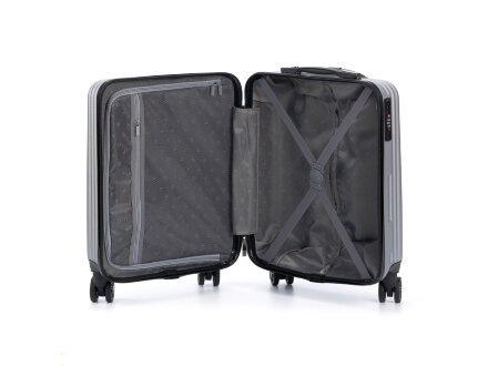 Чемодан TORBER Lama, серебристый, ABS-пластик, 38 х 21 х 55 см, 37 л Чемодан TORBER Lama, серебристый, ABS-пластик, 38 х 21 х 55 см, 37 л