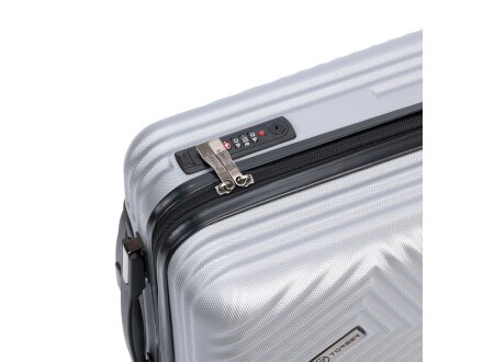 Чемодан TORBER Lama, серебристый, ABS-пластик, 38 х 21 х 55 см, 37 л Чемодан TORBER Lama, серебристый, ABS-пластик, 38 х 21 х 55 см, 37 л