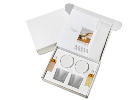 Набор для создания 2-х ароматических свечей: амбра и табак/маракуйя, сандал и пачули (без лого LM)