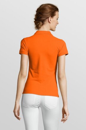 Рубашка поло женская People 210, оранжевая Рубашка поло женская People 210, оранжевая