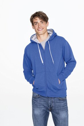 Толстовка мужская на молнии Soul Men 290 с контрастным капюшоном, черная Толстовка мужская на молнии Soul Men 290 с контрастным капюшоном, черная