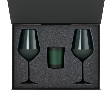 Ложемент под свечу Enigma + 2 бокала для вина в среднюю коробку-трансформер (арт. 695721)