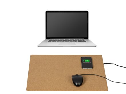 Пробковый коврик для мыши с беспроводной зарядкой Querсus Пробковый коврик для мыши с беспроводной зарядкой Querсus
