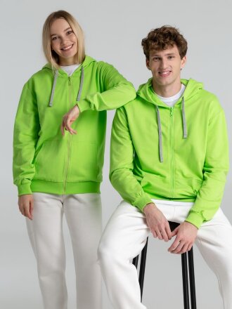 Толстовка на молнии с капюшоном Unit Siverga, зеленое яблоко Толстовка на молнии с капюшоном Unit Siverga, зеленое яблоко