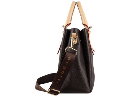 Сумка женская BUGATTI Ella, тёмно-коричневая, полиуретан, 27х12х23,5 см Сумка женская BUGATTI Ella, тёмно-коричневая, полиуретан, 27х12х23,5 см