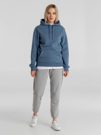 Толстовка с капюшоном унисекс King, серо-синяя Толстовка с капюшоном унисекс King, серо-синяя