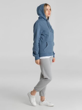 Толстовка с капюшоном унисекс King, серо-синяя Толстовка с капюшоном унисекс King, серо-синяя