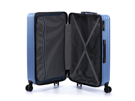 Чемодан TORBER Lama, синий, ABS-пластик, 49 х 29,5 х 77 см, 92 л Чемодан TORBER Lama, синий, ABS-пластик, 49 х 29,5 х 77 см, 92 л