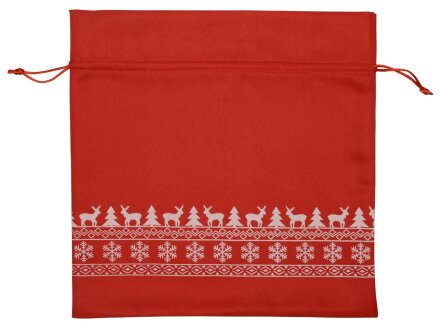Мешочек подарочный новогодний, хлопок, большой, красный