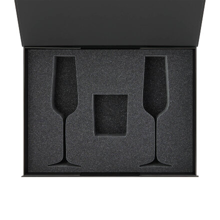 Ложемент под свечу Enigma + 2 бокала для шампанского в среднюю коробку-трансформер (арт. 695721)