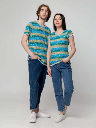 Футболка женская Rayet Lady двусторонняя, голубая с зеленым Футболка женская Rayet Lady двусторонняя, голубая с зеленым