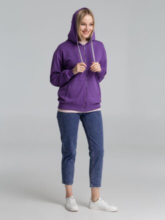 Толстовка на молнии с капюшоном Unit Siverga, фиолетовая Толстовка на молнии с капюшоном Unit Siverga, фиолетовая
