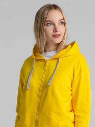 Толстовка на молнии с капюшоном Unit Siverga, желтая Толстовка на молнии с капюшоном Unit Siverga, желтая