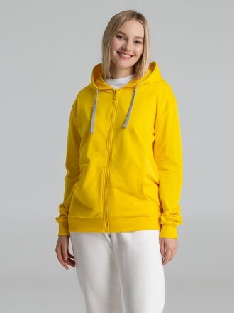 Толстовка на молнии с капюшоном Unit Siverga, желтая Толстовка на молнии с капюшоном Unit Siverga, желтая