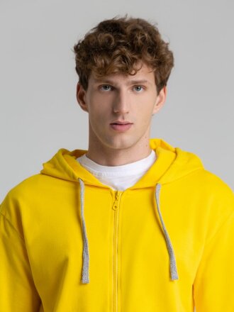 Толстовка на молнии с капюшоном Unit Siverga, желтая Толстовка на молнии с капюшоном Unit Siverga, желтая
