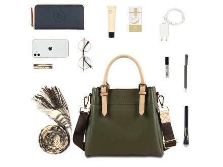 Сумка женская BUGATTI Ella, оливковая, полиуретан, 27х12х23,5 см Сумка женская BUGATTI Ella, оливковая, полиуретан, 27х12х23,5 см