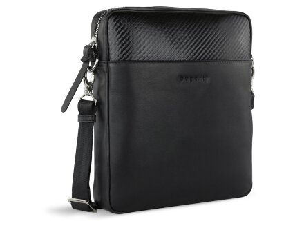 Сумка наплечная мужская BUGATTI Comet, чёрная, воловья кожа/полиэстер, 23,5х5х26 см Сумка наплечная мужская BUGATTI Comet, чёрная, воловья кожа/полиэстер, 23,5х5х26 см