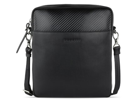 Сумка наплечная мужская BUGATTI Comet, чёрная, воловья кожа/полиэстер, 23,5х5х26 см Сумка наплечная мужская BUGATTI Comet, чёрная, воловья кожа/полиэстер, 23,5х5х26 см