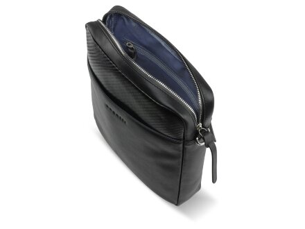 Сумка наплечная мужская BUGATTI Comet, чёрная, воловья кожа/полиэстер, 23,5х5х26 см Сумка наплечная мужская BUGATTI Comet, чёрная, воловья кожа/полиэстер, 23,5х5х26 см