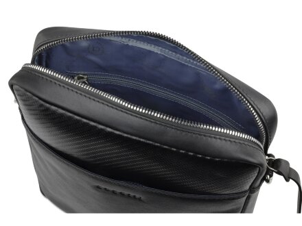 Сумка наплечная мужская BUGATTI Comet, чёрная, воловья кожа/полиэстер, 23,5х5х26 см Сумка наплечная мужская BUGATTI Comet, чёрная, воловья кожа/полиэстер, 23,5х5х26 см
