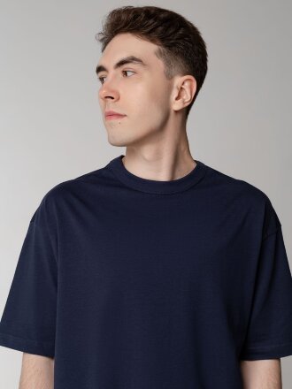 Футболка оверсайз мужская Boxy Men, темно-синяя Футболка оверсайз мужская Boxy Men, темно-синяя