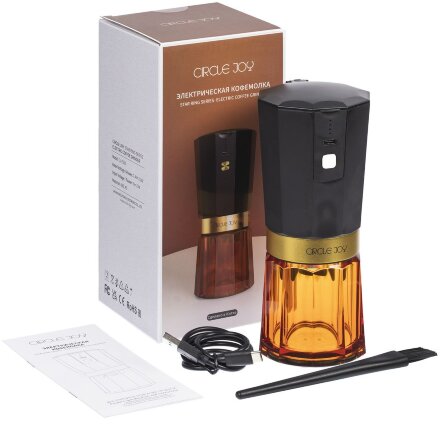 Портативная кофемолка Electric Coffee Grinder, черная с оранжевым Портативная кофемолка Electric Coffee Grinder, черная с оранжевым