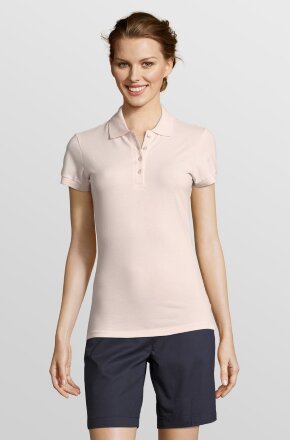 Рубашка поло женская People 210, нежно-розовая Рубашка поло женская People 210, нежно-розовая