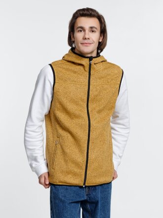 Жилет с капюшоном унисекс Gotland, горчичный Жилет с капюшоном унисекс Gotland, горчичный