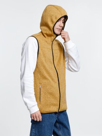 Жилет с капюшоном унисекс Gotland, горчичный Жилет с капюшоном унисекс Gotland, горчичный