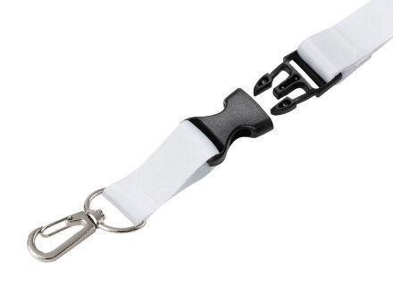 Ланъярд 2 см под сублимацию с карабином и межуровневым замком, серебристый