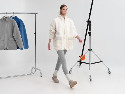 Куртка унисекс Oblako, молочно-белая Куртка унисекс Oblako, молочно-белая