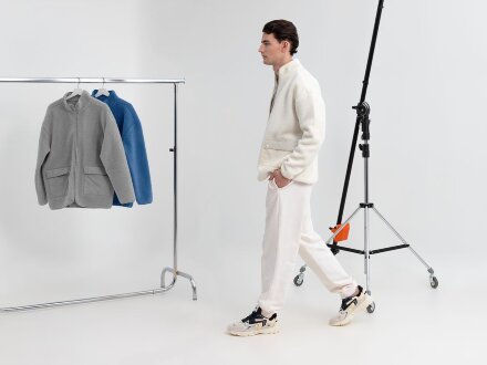 Куртка унисекс Oblako, молочно-белая Куртка унисекс Oblako, молочно-белая