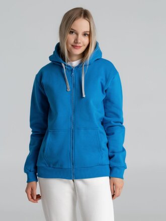 Толстовка с капюшоном на молнии Unit Siverga Heavy, бирюзовая Толстовка с капюшоном на молнии Unit Siverga Heavy, бирюзовая