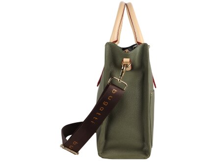 Сумка-портфель женская BUGATTI Ella, оливковая, полиуретан, 30х11,5х28 см Сумка-портфель женская BUGATTI Ella, оливковая, полиуретан, 30х11,5х28 см