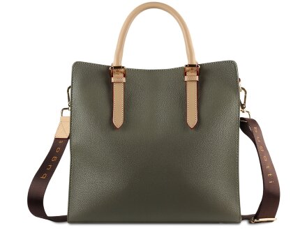 Сумка-портфель женская BUGATTI Ella, оливковая, полиуретан, 30х11,5х28 см Сумка-портфель женская BUGATTI Ella, оливковая, полиуретан, 30х11,5х28 см