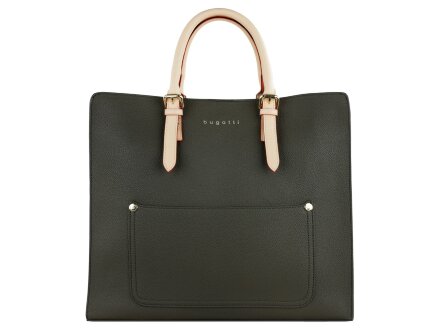 Сумка-шоппер BUGATTI Ella, оливковая, полиуретан, 37х12х31 см