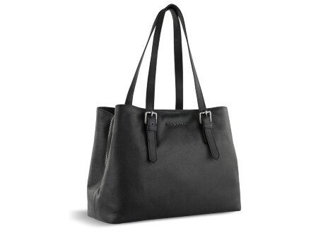 Сумка женская BUGATTI Bella, чёрная, воловья кожа/полиэстер, 33х14х25 см Сумка женская BUGATTI Bella, чёрная, воловья кожа/полиэстер, 33х14х25 см