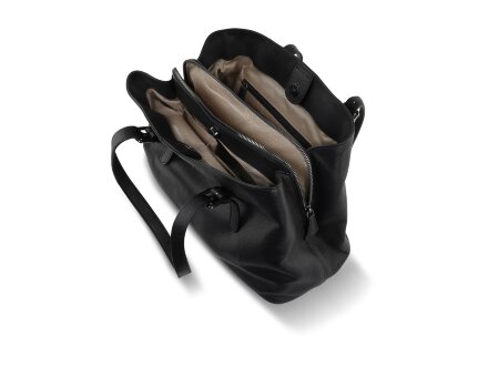 Сумка женская BUGATTI Bella, чёрная, воловья кожа/полиэстер, 33х14х25 см Сумка женская BUGATTI Bella, чёрная, воловья кожа/полиэстер, 33х14х25 см