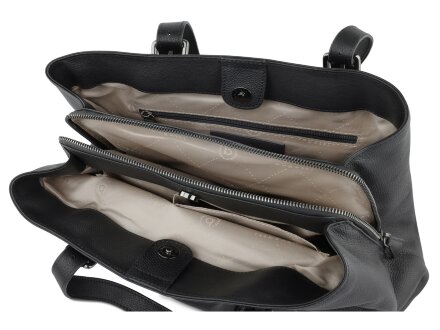 Сумка женская BUGATTI Bella, чёрная, воловья кожа/полиэстер, 33х14х25 см Сумка женская BUGATTI Bella, чёрная, воловья кожа/полиэстер, 33х14х25 см