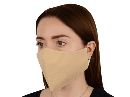 Маска для лица многоразовая из спанбонда, бежевый Маска для лица многоразовая из спанбонда, бежевый