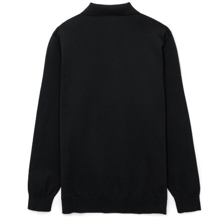 Рубашка поло мужская с длинным рукавом Terrazzo, черная Рубашка поло мужская с длинным рукавом Terrazzo, черная