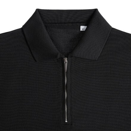 Рубашка поло мужская с длинным рукавом Terrazzo, черная Рубашка поло мужская с длинным рукавом Terrazzo, черная