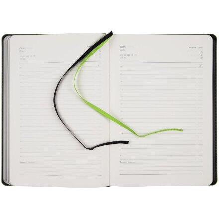 Ежедневник Alanis, недатированный, черный с зеленым Ежедневник Alanis, недатированный, черный с зеленым