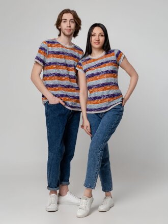 Футболка женская Rayet Lady двусторонняя, оранжевая с фиолетовым Футболка женская Rayet Lady двусторонняя, оранжевая с фиолетовым