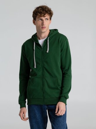 Толстовка с капюшоном на молнии Unit Siverga Heavy, темно-зеленая Толстовка с капюшоном на молнии Unit Siverga Heavy, темно-зеленая