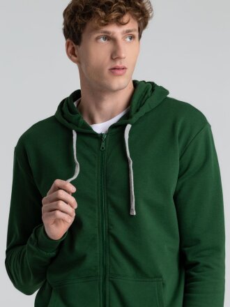 Толстовка с капюшоном на молнии Unit Siverga Heavy, темно-зеленая Толстовка с капюшоном на молнии Unit Siverga Heavy, темно-зеленая