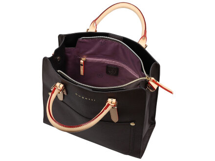 Сумка-портфель женская BUGATTI Ella, тёмно-коричневая, полиуретан, 30х11,5х28 см Сумка-портфель женская BUGATTI Ella, тёмно-коричневая, полиуретан, 30х11,5х28 см